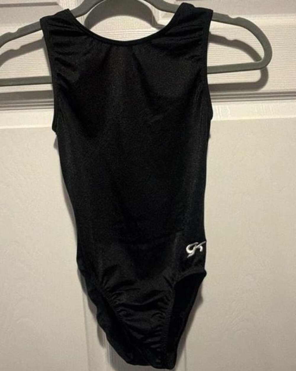 GK Elite Gymnastics Leotard Size AM Black Shimmer Tank